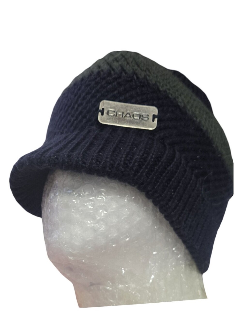 Chaco Black Ribbed Knit Brim Beanie Outdoor Streetwear Snowgear Knit OS